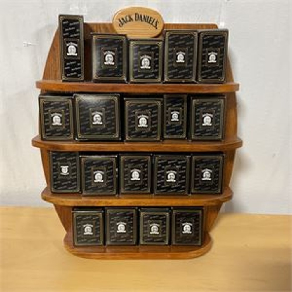Jack Daniel’s Wooden Barrel Wall Display 19-Collectible Shot Glasses & Ornaments